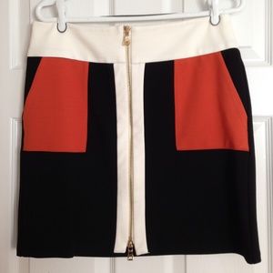 INC Colour block Skirt Size 10 with Gold Zipper